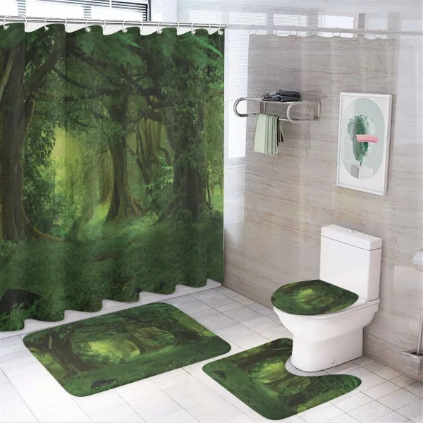 Tropical Jungle Trees on a shower curtain