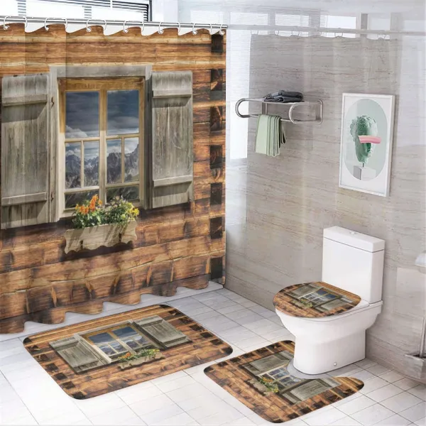 View from Mountain Hut on a shower curtain
