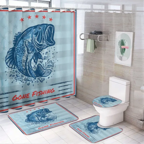 Vintage Trout Fish on a shower curtain