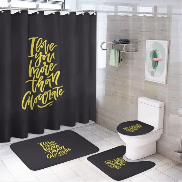 Words of Romance on a shower curtain