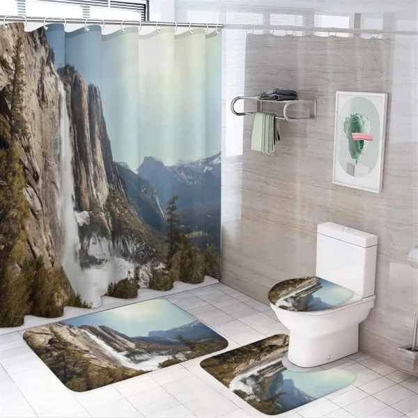 Yosemite Falls Mountain on a shower curtain
