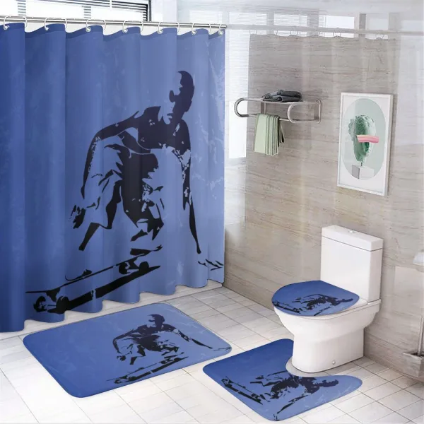 Abstract Vector Skaters on a shower curtain