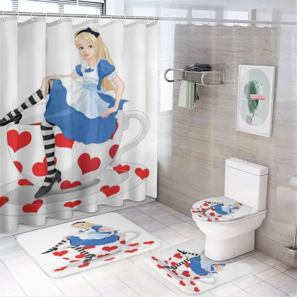 Alice with Cup on a shower curtain