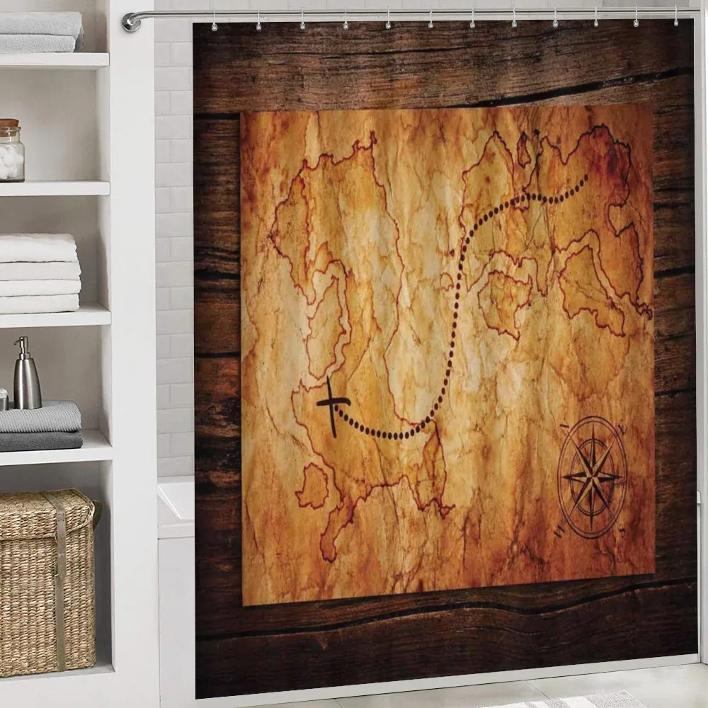 Antique Map Wooden Wall — Detail 4