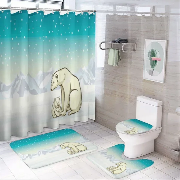 Arctic Animal Family on a shower curtain