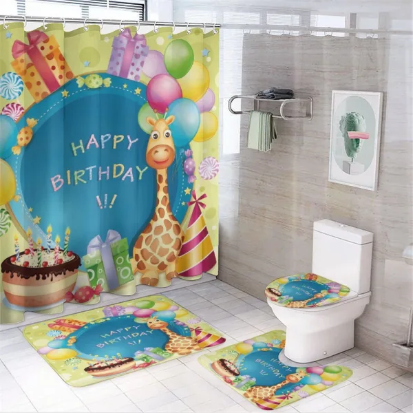Blue Color Backdrop on a shower curtain