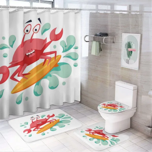 Caricature Crab on a shower curtain