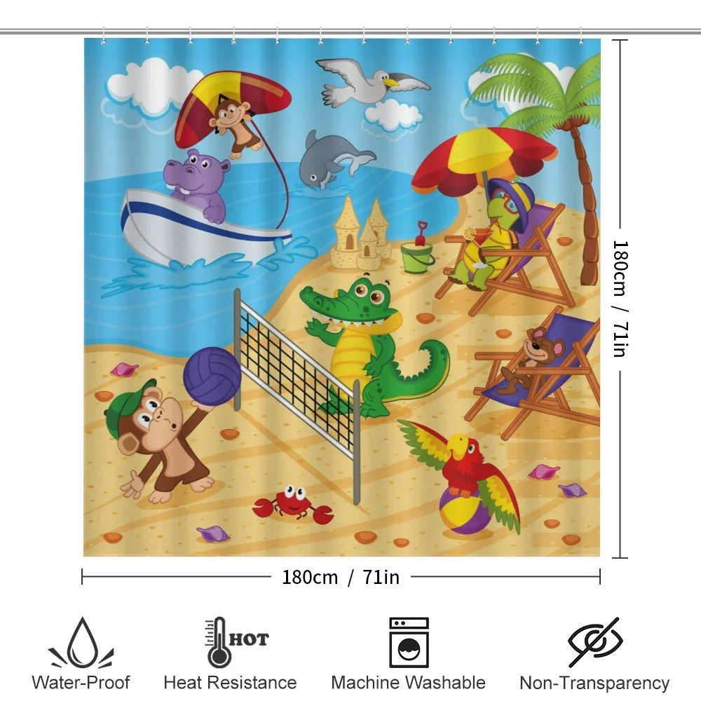 Cartoon Animals on Beach — Detail 2
