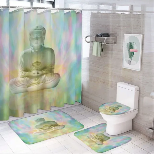 Colorful Blurred Backdrop on a shower curtain