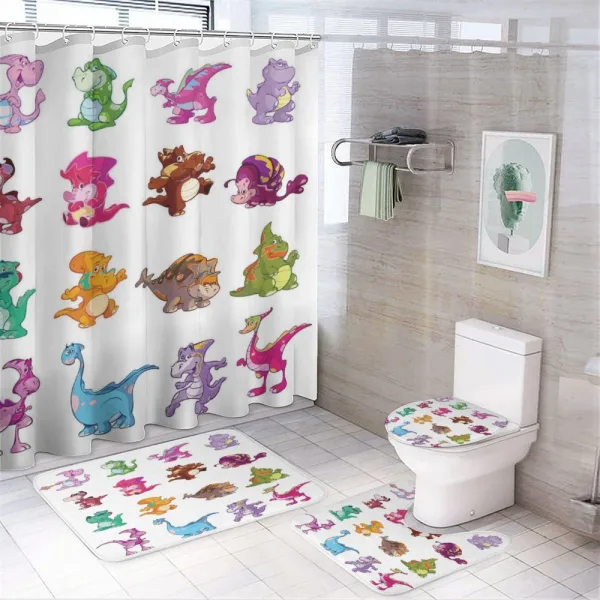 Dinosaurs Extinction on a shower curtain