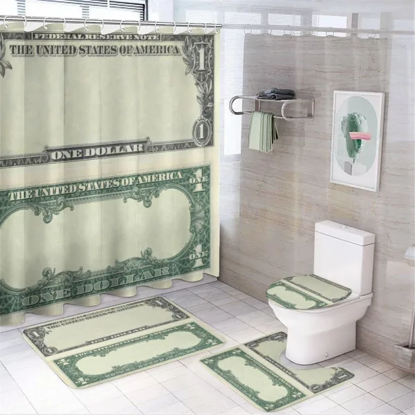 Dollar Buck on a shower curtain