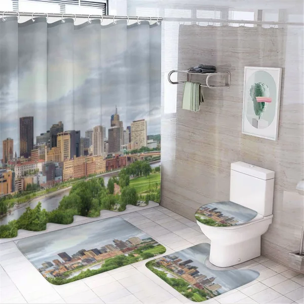 Downtown Saint Paul on a shower curtain