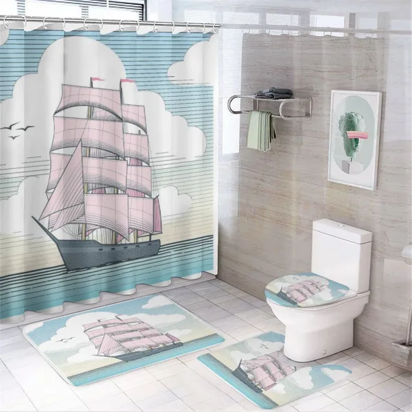Dreamy Windjammer on a shower curtain