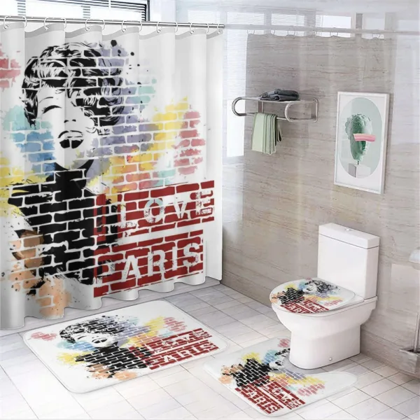 Fashion Girl Graffiti on a shower curtain