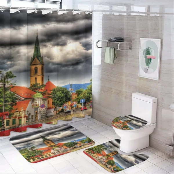 Franciscan Monastery Zagreb on a shower curtain