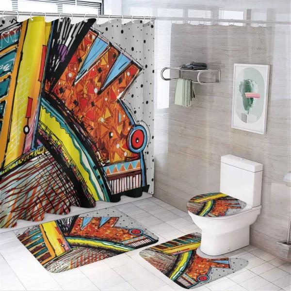 Funky Abstract Music on a shower curtain