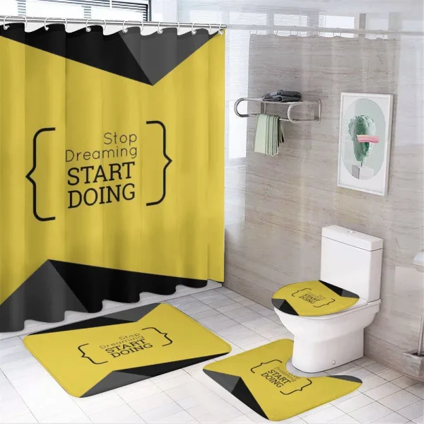 Geometric Motivational on a shower curtain