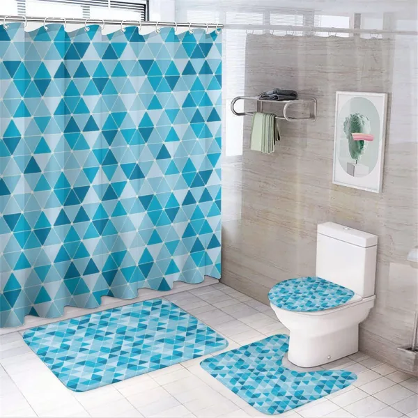 Geometric Triangles Mosaic on a shower curtain