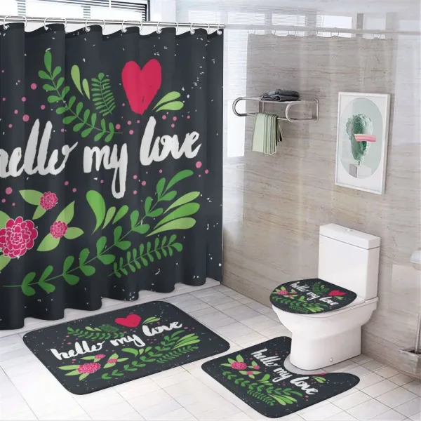 Hello My Love Words on a shower curtain
