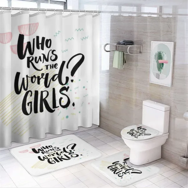 Inspirational Phrase on a shower curtain