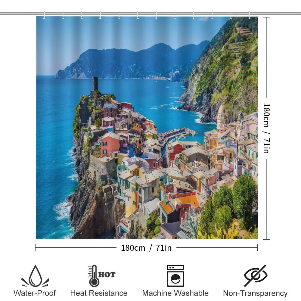 Italy Houses Cliff and Sea — Detail 2
