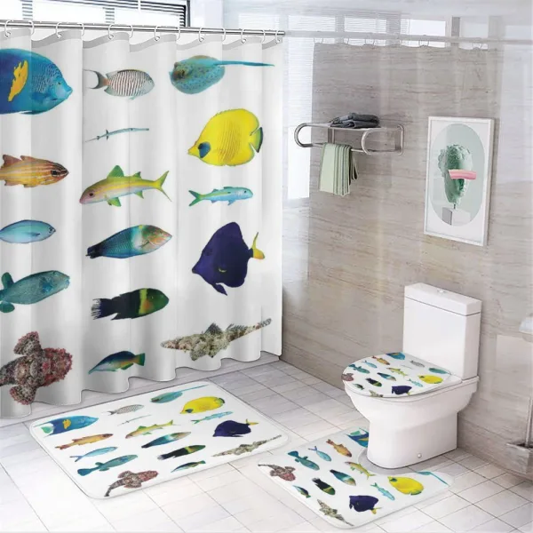 Marine Life Creatures on a shower curtain