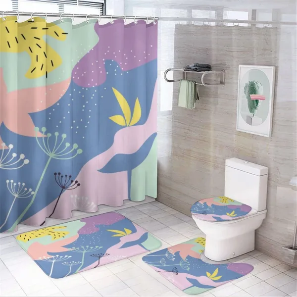 Modern Abstract Floral Art on a shower curtain