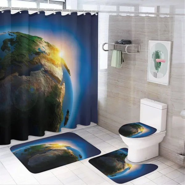 Morning Sunrise Space on a shower curtain