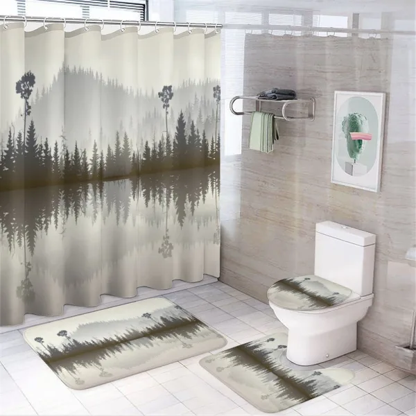 Northern Nature Pattern on a shower curtain