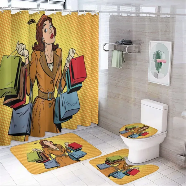 Pop Art Shopping on a shower curtain