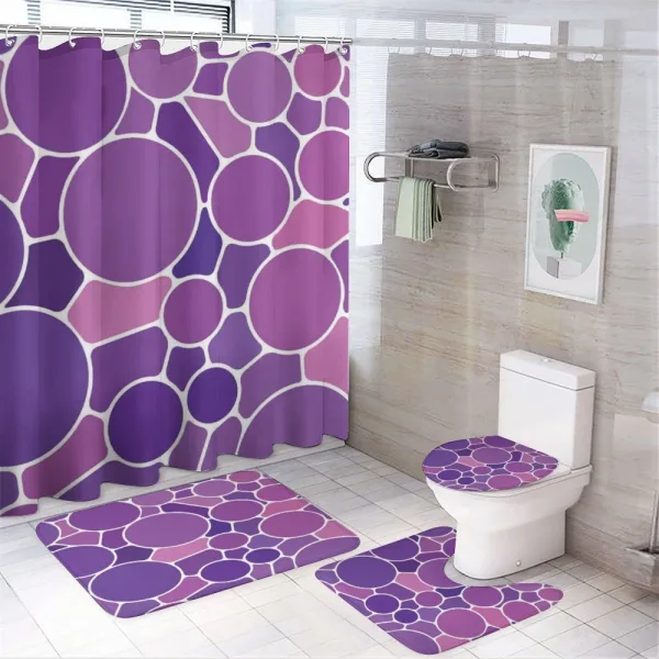 Retro Glass Motif on a shower curtain