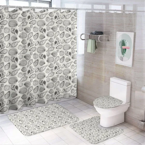 Sketch Seashells on a shower curtain