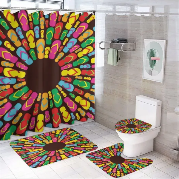 Slippers Mandala on a shower curtain