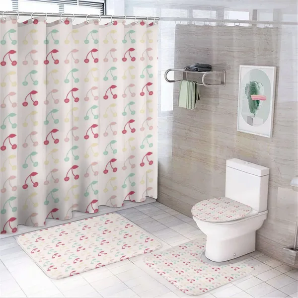 Symmetric Summer Fruit Art on a shower curtain