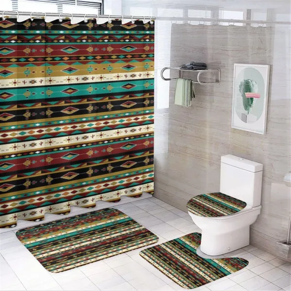 Theme Folkloric Motif on a shower curtain