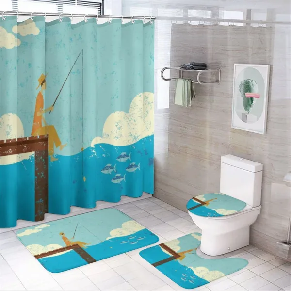 Underwater Life Design on a shower curtain