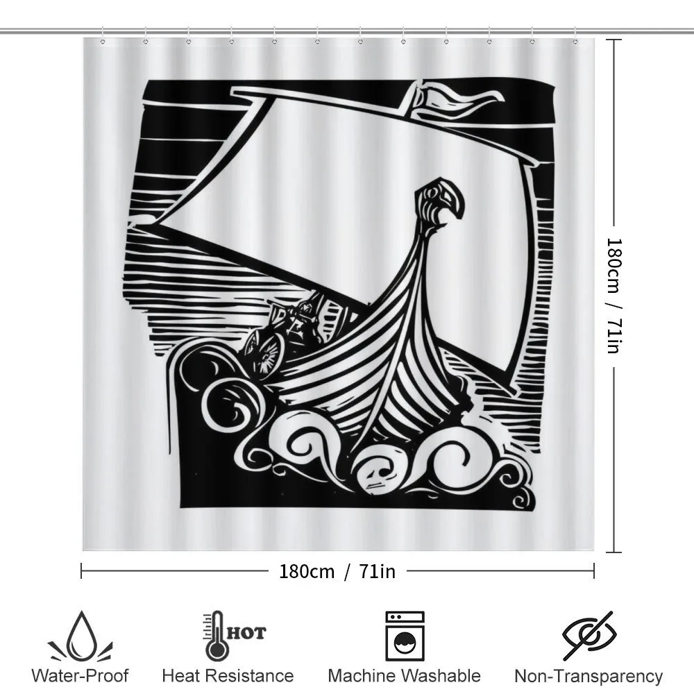 Viking Longboat on Waves — Detail 2