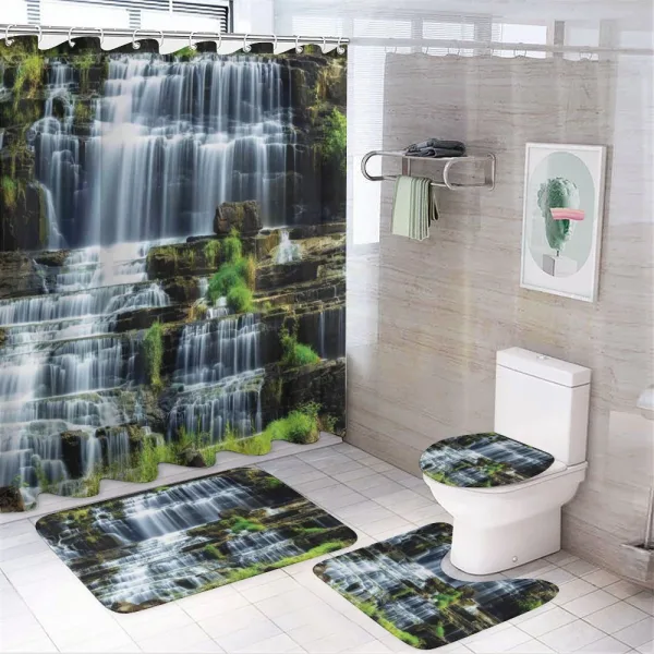 Waterfall Jungle Rural on a shower curtain