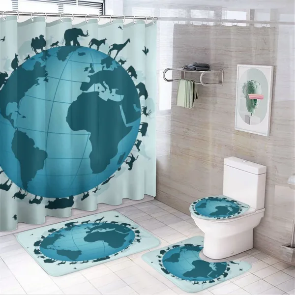 Animal Diversity World on a shower curtain