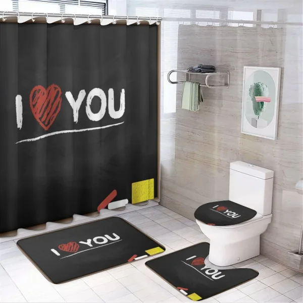 Cartoon Blackboard on a shower curtain