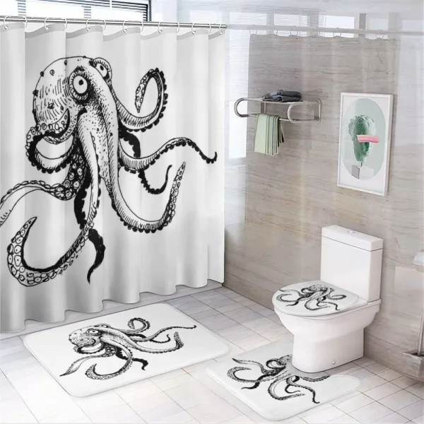 Comic Funny Art Doodle on a shower curtain