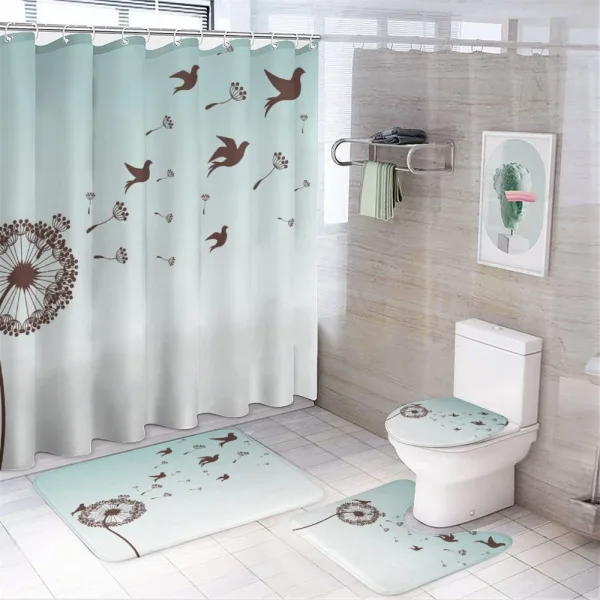 Dandelion Doves Bloom on a shower curtain