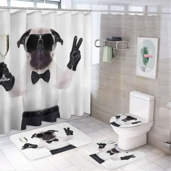 Dog Celebration Alcohol on a shower curtain