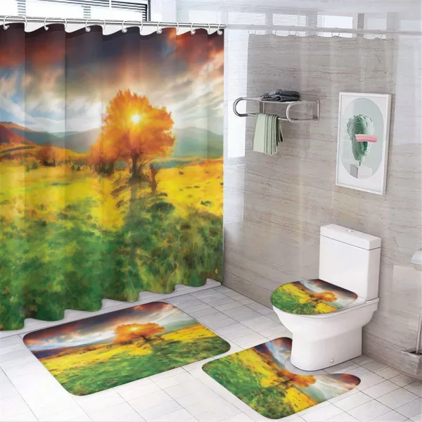 Fall Season Mountains on a shower curtain