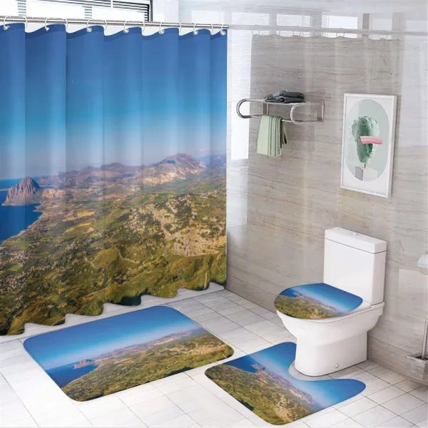 Fascinating Sicilian Coast on a shower curtain