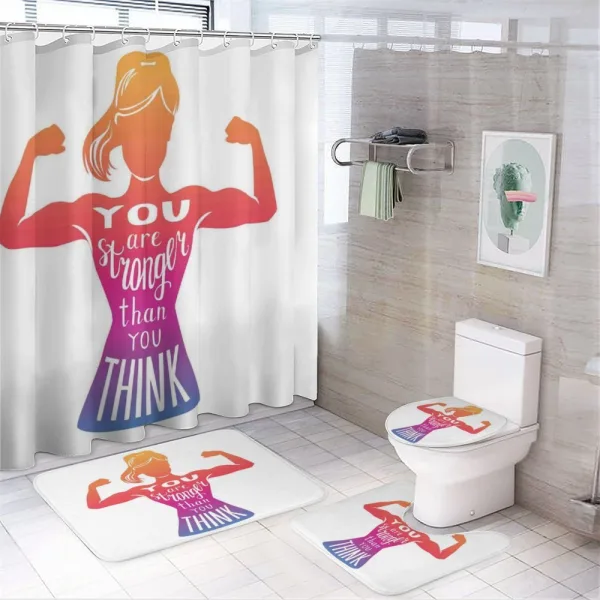 Fitness Strong Woman on a shower curtain