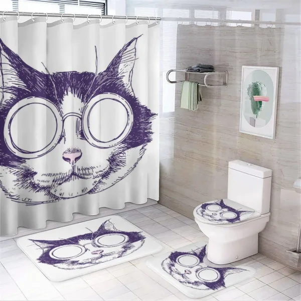 Funny Cool Pet Sunglasses on a shower curtain