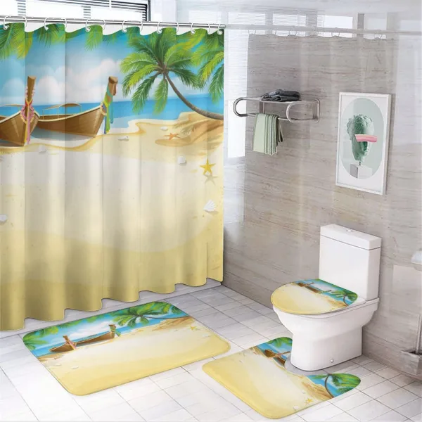 Paradise Island Tropical on a shower curtain
