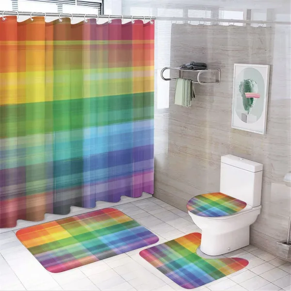 Retro Plaid on a shower curtain