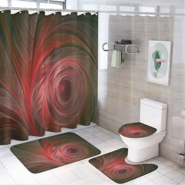 Spiral Curvy Leaf Veins on a shower curtain